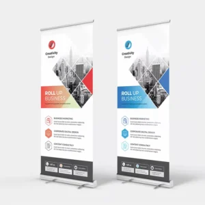 Outdoor Custom Pull-Up Banner with Aluminum Roll-Up Stand, 31.5 x 79 in, 80 x 200 cm