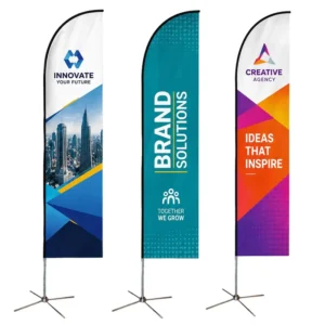 Outdoor Double-Sided Custom Logo Polyester Smoke Shop Beach Pennant Feather Flags