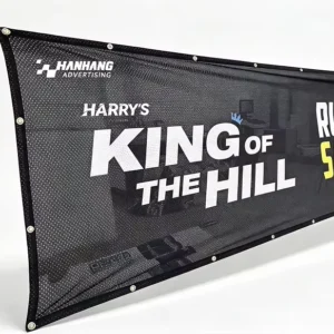 Outdoor Polyester Fabric Mesh Fence Banner, Digital Printed, Wind-Resistant