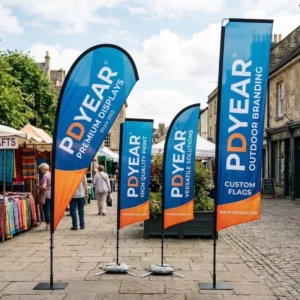 Outdoor Premium Teardrop Flag Polyester Fiberglass Pole UV Resistant Feather Banner for Professional Advertising Show