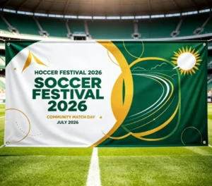 Outdoor Sports Event Banner Heavy Duty Advertising Banner for Race Festival and Tournament Promotion