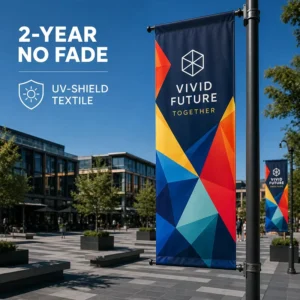 Outdoor Street Light Pole Banners Promotional Flags & Banners 180 cm