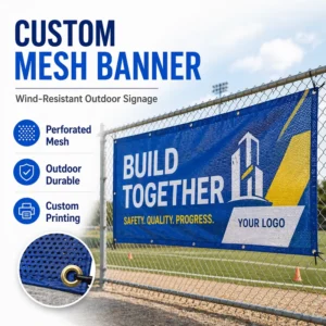Outdoor Transparent PVC Scrim Mesh Fence Banner
