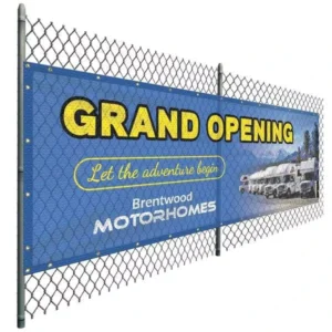 Outdoor Waterproof Wind-Resistant Custom Printed Square Polyester Mesh Advertising Fence Banner for Events