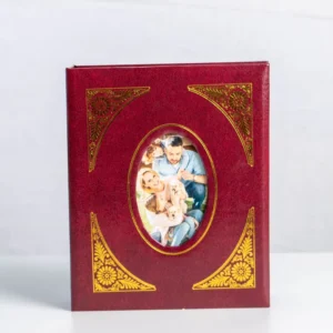 Oval Window 4*6 Inch 10x15cm 200 Photos Gold Foil PU Leather Wedding Photo Album with Black Plastic Pages
