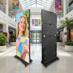 P1.25 P1.5 P1.86 Portable Floor Standing Indoor Outdoor Ad Movable Intelligent Foldable Advertising Screen LED Poster Display