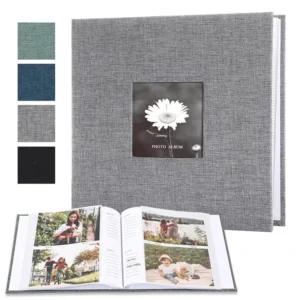 PCAB091 225*220mm 4x6in DIY Wedding Linen Photo Album 200-Pocket PP Card Binder Wire