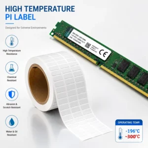 PCB Circuit Board Labels High-Temperature PI Stickers Oil-Proof Barcode Serial Number Printing for Electronics