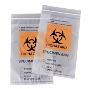 PE Biodegradable Factory Manufacturer LDPE Zipper Specimen Retrieval Lab Biohazard Bag