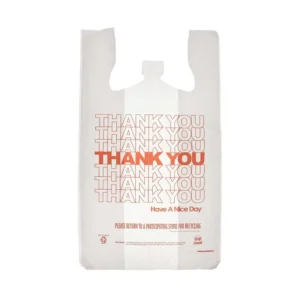 PE Plastic T-Shirt Shopping Bags, Disposable, Transparent, Customized Size, Hand-Length Handle
