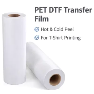 PET DTF Heat Transfer Film Roll for T-Shirt Printing, Hot and Cold Peel, 30cm/60cm x 100m