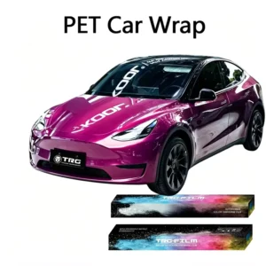 PET Gloss Berry Red Car Wrap Vinyl Air-Release Anti-Scratch Color-Change Film Self-Adhesive