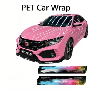 PET Gloss Light Pink Car Wrap Vinyl, Air Release, Anti-Scratch, Color-Changing, Self-Adhesive