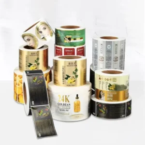 PET Heat-Resistant Metallized Brushed Gold Vinyl Sticker Labels