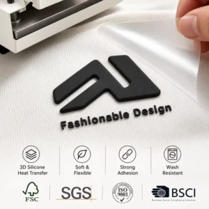 PET Printed Heat Transfer Label with Custom Logo Eco-Friendly Self-Adhesive Roll for Clothing Soft Breathable Material