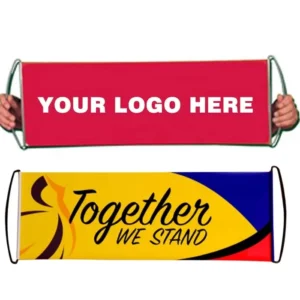 PET Retractable Handheld Scrolling Banner for Sports Advertising, Custom Logo, Single- or Double-Sided Printing
