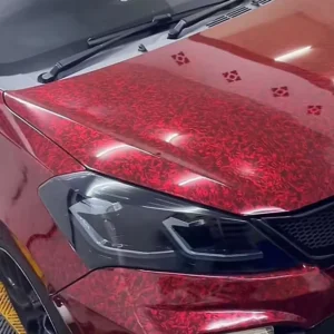 PET TPU Vinyl Forged Carbon Fiber Car Wrap High Glossy Electroplated Red Black Silver Wrapping Foil Sticker Car Stickers