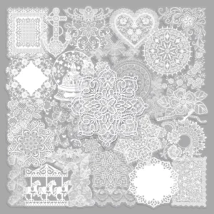 PET Vintage White Lace Photo Frame Stickers UV Printed Waterproof Holiday Decoration Glossy or Matte Finish