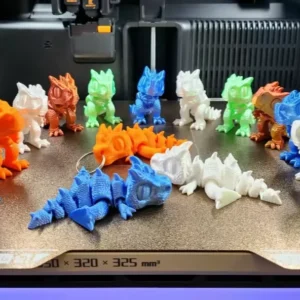 PLA 3D Printed Movable Mini T-Rex Keychain Articulated Toy FDM Print Service