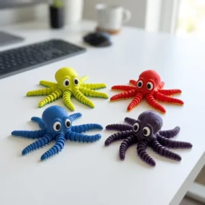 PLA 3D Printed Movable Octopus Customizable 3D Model