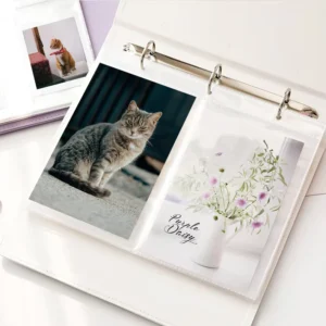 PU Leather 3-Inch Loose-Leaf Mini Photo Album for Mini 11/12/41/99, 200-Sheet Case-Bound Album