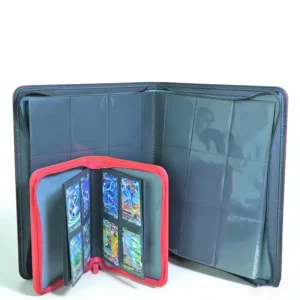 PU Leather DIY Photo Album Foldable Zipper Binder 4-Card Travel Pocket Photo Storage Organizer