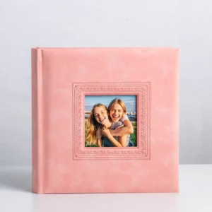 PU Leather Debossed Design Photo Album with Window