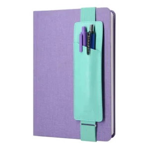 PU Leather Pen Sleeve for Journals, Notebooks, Planners and Binders with Adjustable Elastic Band