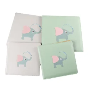 PU Leather Photo Album 10×8 Inch Hardcover Elephant Water Spray Embroidery Gicle Print for Home Storage