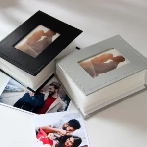 PU Leather Wedding Photo Album with 100 Pockets for 6 Inch, 10×15 cm, and 4×6 Inch Photos