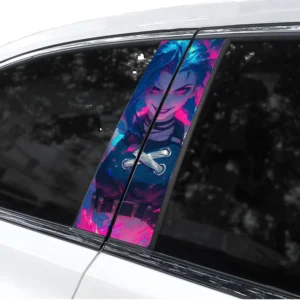 PVC Adhesive Vinyl Car B-Pillar Cartoon Badge Window Decal Custom Logo