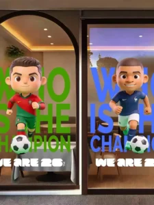 PVC Cartoon Character Glass Stickers UV-Coated High-Temperature-Resistant Square Shop and Bar Window Decoration