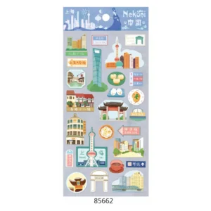PVC City Culture Cartoon Kawaii Vinyl Adhesive Stickers