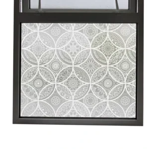 PVC Decorative Frosted Glass Window Film with Circles Pattern Static Cling White 44.5 x 200 cm