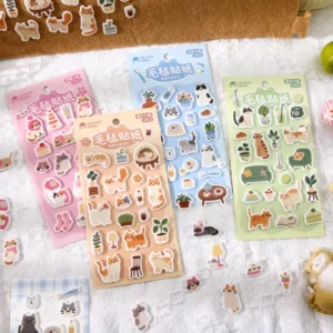 PVC Felt Texture Stickers Set for Journaling Gift Wrapping and DIY Crafts