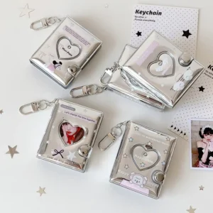 PVC Hollow-Out Mini Backpack Pendant Charm Photo Album Small Card Storage Kpop Star Team Card Holder Keychain