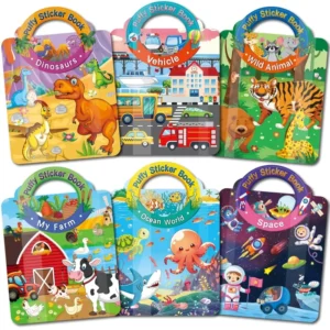 PVC Self-Adhesive Cartoon Sticker Book Set for Toddler Travel