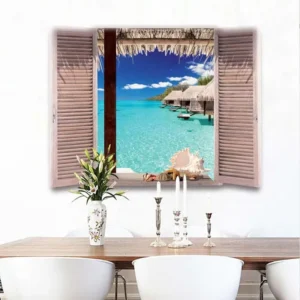 PVC Vinyl 3D Landscape Wall and Window Decal UV-Printed Waterproof Matte Lamination
