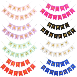 Paper Card Happy Birthday Banner for Parties
