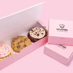 Paper Cardboard Self Erecting Recycled Materials Custom Logo Biodegradable Folding Cake Cookie Donut Box Packaging