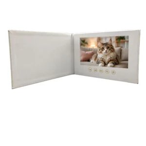 Paper Digital Photo Album, 7-Inch LCD Screen, Music and Video, Business Card, White, for Wedding