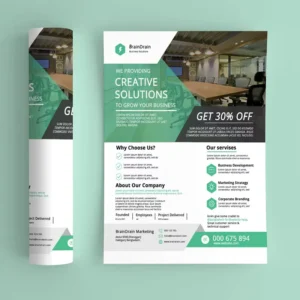 Paper Flyers and Posters Folded Advertising Menus and Manuals 1-Sided Offset Printing Film Lamination