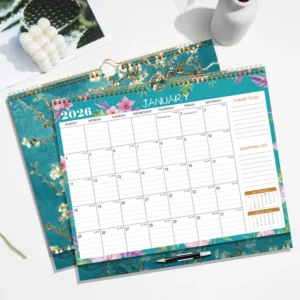 Paper Planner Wall Calendar with Pen