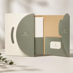 Paper Presentation Folders Two-Pocket Design Custom Printed Company Brochure Holder Premium Stationery Document
