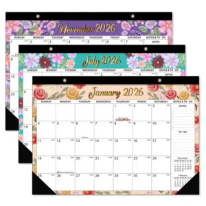 Paper Printing Black Card Wall Calendar 18 Months English Made in China