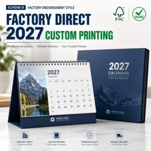 Paper Table Calendar Personalized Yearly Planner UV Printing Corporate Gift Factory Direct Clock