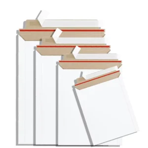Paperboard Envelope Custom Printed White Rigid Cardboard Mailer Durable Shipping Envelope for Photos and Documents