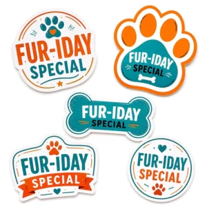 Paw Print Custom Animal Labels for Pet Food Packaging Decals