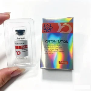 Peptide Vial Paper Box Label Set Foldable 3ml 10ml Vial Box Label with Plastic Tray