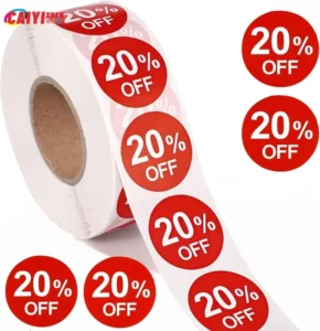Percent Off Promotional Sticker Rolls Discount Labels Custom Printed Paper Labels